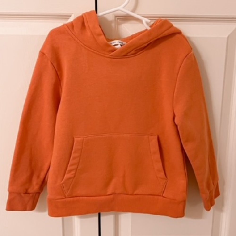 H&M orange hoodie sweatshirt, size 4-6Y (5T/6)